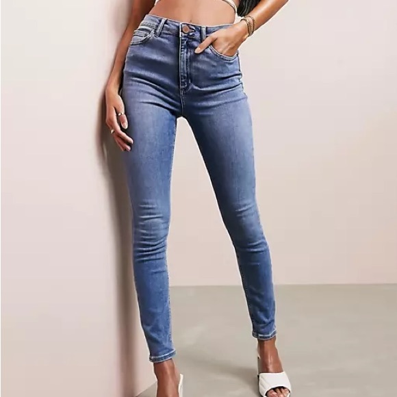 ASOS Denim - ASOS Medium Blue High Rise Ridley Skinny Jeans 26
